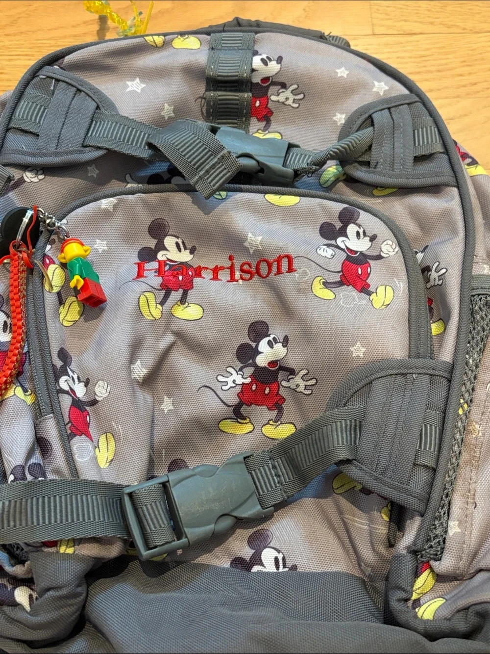 Pottery Barn Kids Gray Mickey Mouse Backpack, Small